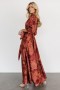  Baltic Born Paula Satin Maxi Dress Terracotta Floral | Clothing Guest Dresses