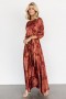  Baltic Born Paula Satin Maxi Dress Terracotta Floral | Clothing Guest Dresses