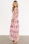  Baltic Born Stephanie Tiered Maxi Dress Malvanvärinen Kukkakuvio | Clothing Guest Dresses