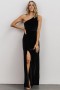  Baltic Born Tatiana Velvet One Shoulder Maxi Dress Black | Vaatteet Maksimekot