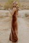  Baltic Born Tatiana Velvet One Shoulder Maxi Dress Pronssi | Vaatteet Maksimekot