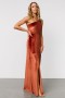  Baltic Born Tatiana Velvet One Shoulder Maxi Dress Cinnamon | Vaatteet Maksimekot