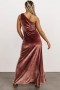  Baltic Born Tatiana Velvet One Shoulder Maxi Dress Rose | Vaatteet Maksimekot