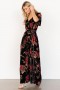  Baltic Born Uma Velvet Maxi Dress Merlot + Black Floral | Vaatteet Maksimekot