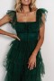  Baltic Born Valora Swiss Dot Tulle Maxi Dress Dark Green | Clothing Guest Dresses