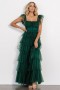  Baltic Born Valora Swiss Dot Tulle Maxi Dress Dark Green | Vaatteet Maksimekot