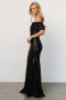  Baltic Born Yvonne Off Shoulder Sequin Gown -mekko, musta | Vaatteet, vierasmekot