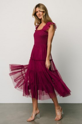  Baltic Born Emma -rypytetty tyllimekko, boysenberrynvärinen | Tyllivaatteet