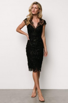  Baltic Born Jordana -brodeerattu midimekko, musta | Vaatteet, midimekot