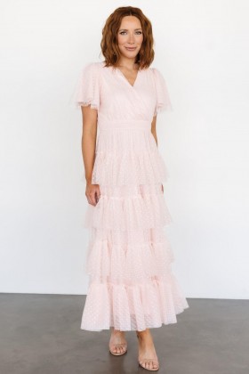  Baltic Born Laia Tiered Maxi Dress Pale Blush | Tyllivaatteet