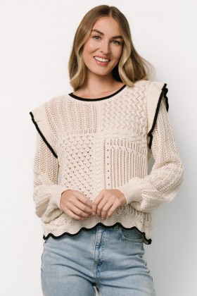  Baltic Born Oleya Knit Sweater Top Ivory | Vaatteet Neuleet