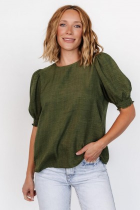 Baltic Born Pollyanna Top Oliivinvihreä | Vaatteet Puserot + Paidat