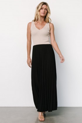  Baltic Born Vinny Pleated Maxi Skirt Musta | Vaatteet Hameet